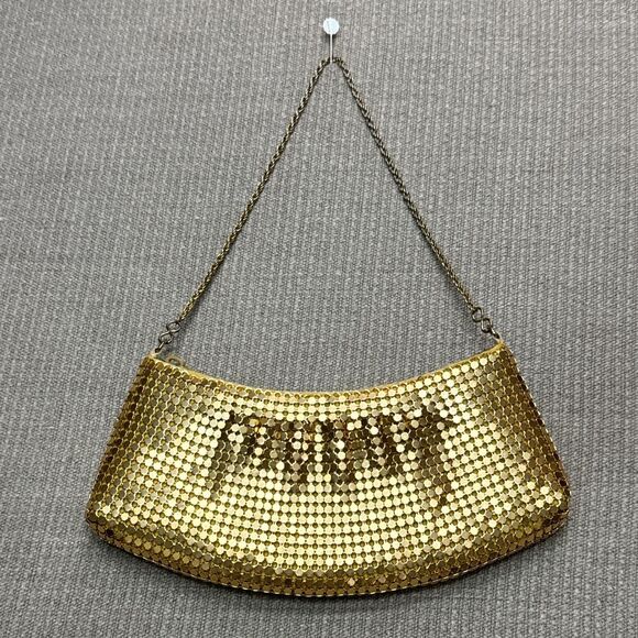 La Regale glam chic gold mesh evening bag vintage style metallic clutch - Picture 1 of 3
